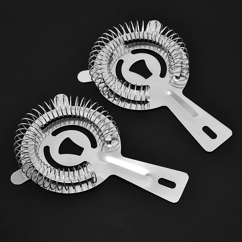 Naujas baro kokteilių koštuvas nerūdijančio plieno ledo filtras su spyruokliniu sieteliu Prabangus koštuvas mišraus gėrimų kiaurastuvo filtro juostos priedai