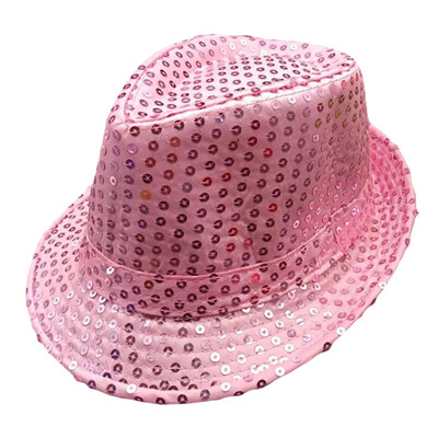 1 PC Jazz Hat Csillogó Flitter Cosplay Prop Performance Jelmez Hip Hop Singer Női Férfi Csillogó Gyöngyös Kalap Táncelőadás