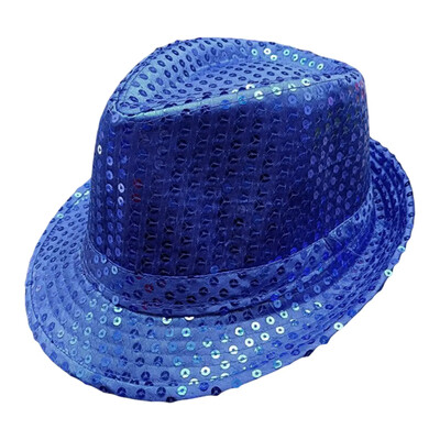 1 PC Jazz Hat Csillogó Flitter Cosplay Prop Performance Jelmez Hip Hop Singer Női Férfi Csillogó Gyöngyös Kalap Táncelőadás