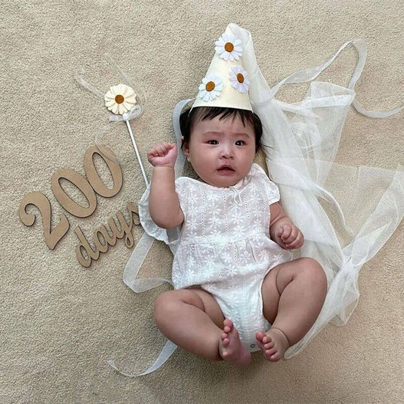 INS első gyerekszületésnapi százszorszép filc sapka kislány virágos kalap hálós fejfedő