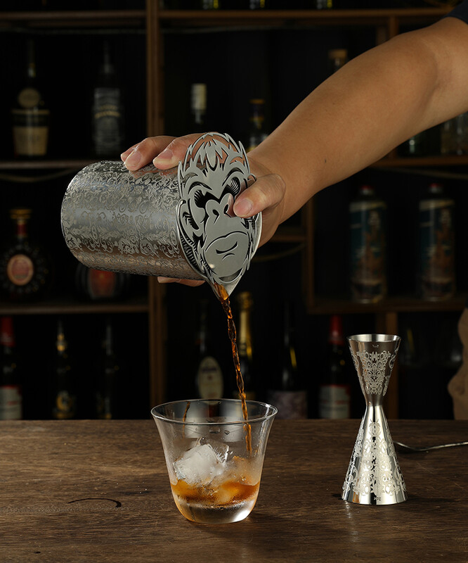 Bar Koktél szűrő Hawthorne Rozsdamentes acél szűrő majom dizájnnal