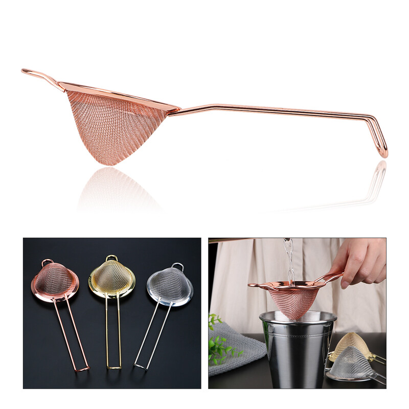 Bárszerszámok Koktélszűrő Rozsdamentes acél drót finomhálós szűrő a lédarabkák eltávolításához Lisztszűrő szita