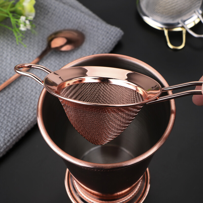 Bárszerszámok Koktélszűrő Rozsdamentes acél drót finomhálós szűrő a lédarabkák eltávolításához Lisztszűrő szita