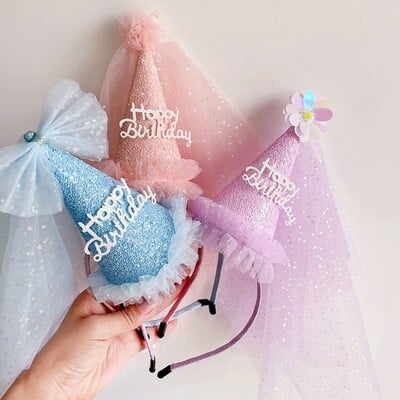 Χρόνια πολλά Headband Crown Ins Birthday Girl Party Hat Καπέλο Party Supplies Birthday Cap Αξεσουάρ για τα μαλλιά φωτογραφικά στηρίγματα