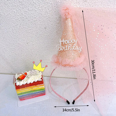 Boldog születésnapot Fejpánt Crown Ins Születésnapi Girl Party Kalap buli kellékek Születésnapi sapka Hajkiegészítők Fotókellékek