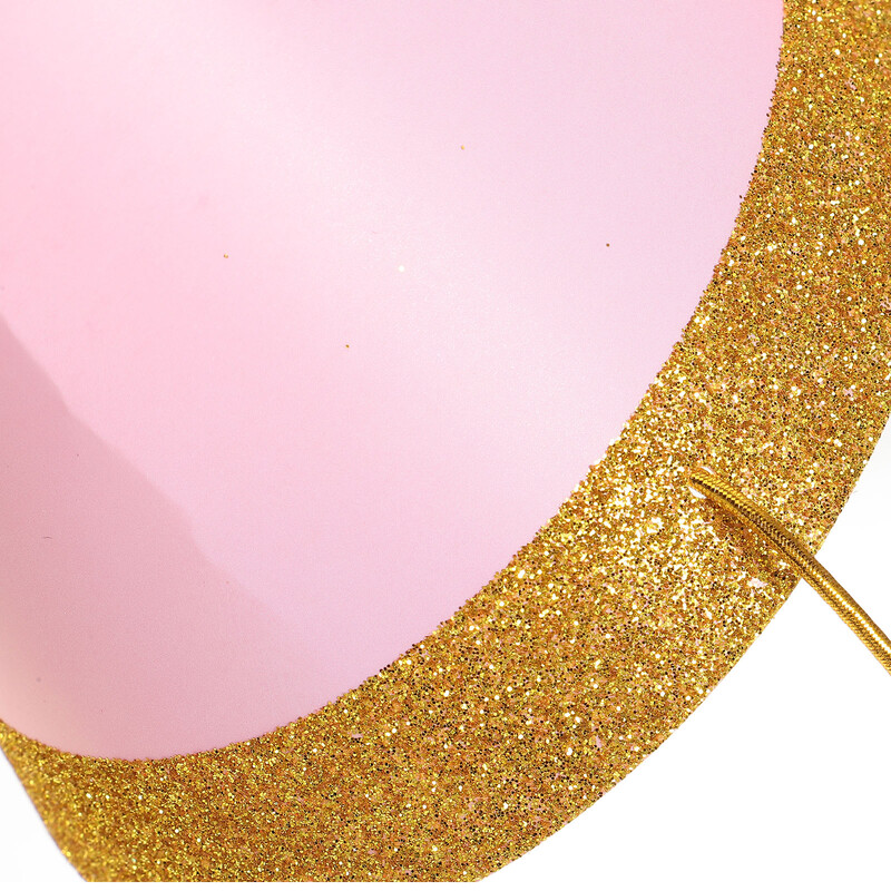 12db Kids Pom Pom Születésnapi Kalapok Kalapok Kalap Csillogó Party Golden Rim fotókellékek gyerekeknek (rózsaszín, piros, sárga,