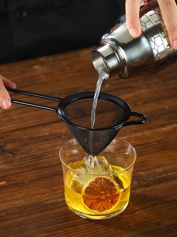 Smalkas acs kokteiļu sietiņš, konisks sieta sietiņš, nerūsējošais materiāls