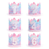 1 gab. Nāras dzimšanas dienas varavīksnes kroņa cepure 1. 2. 3. gadu bērnu dušas cepure ar virvi, dzimšanas dienas galvas saite Nāriņas ballītes dekors