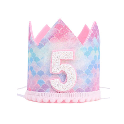 1 gab. Nāras dzimšanas dienas varavīksnes kroņa cepure 1. 2. 3. gadu bērnu dušas cepure ar virvi, dzimšanas dienas galvas saite Nāriņas ballītes dekors