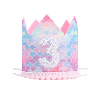 1 gab. Nāras dzimšanas dienas varavīksnes kroņa cepure 1. 2. 3. gadu bērnu dušas cepure ar virvi, dzimšanas dienas galvas saite Nāriņas ballītes dekors