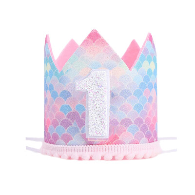 1 gab. Nāras dzimšanas dienas varavīksnes kroņa cepure 1. 2. 3. gadu bērnu dušas cepure ar virvi, dzimšanas dienas galvas saite Nāriņas ballītes dekors