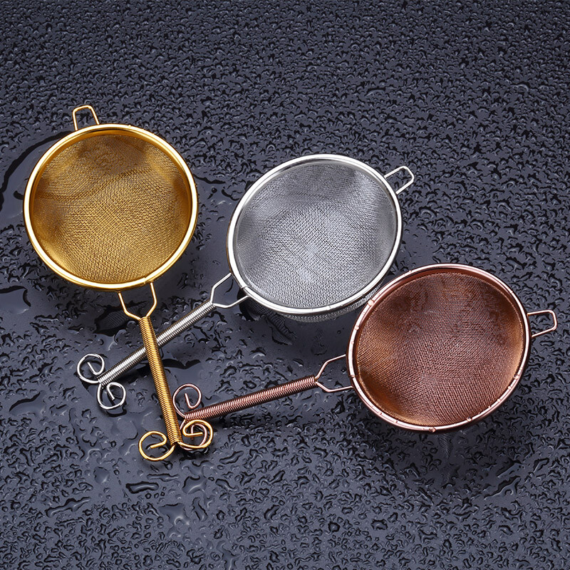 Japoniško stiliaus dviaukštis kokteilių sietelis 304 nerūdijančio plieno kūginis kokteilių sietelis, puikiai tinkantis sulčių gabalėliams pašalinti