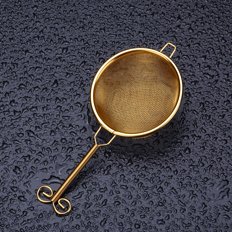 Japoniško stiliaus dviaukštis kokteilių sietelis 304 nerūdijančio plieno kūginis kokteilių sietelis, puikiai tinkantis sulčių gabalėliams pašalinti