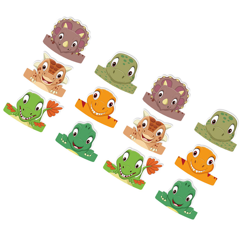 12 db ajándék dinoszaurusz születésnapi sapka baba gyerek sapkák papír gyerekeknek bulikapkák