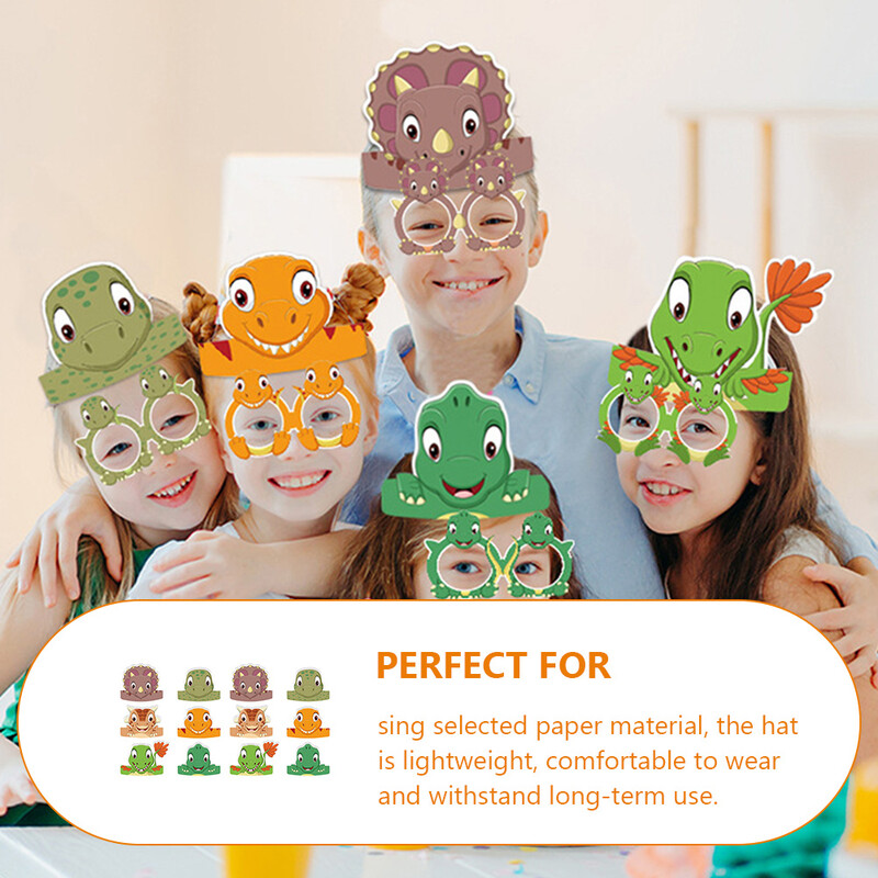 12 db ajándék dinoszaurusz születésnapi sapka baba gyerek sapkák papír gyerekeknek bulikapkák