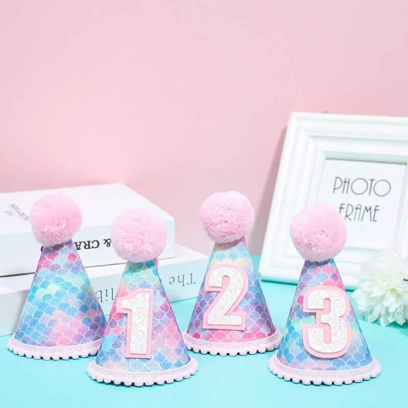 Boldog születésnapi parti koronás sapka száma 1 2 3 korona fejpántos sapka sellő 1. 2. 3. születésnapi parti Baby Shower születésnapi korona sapka