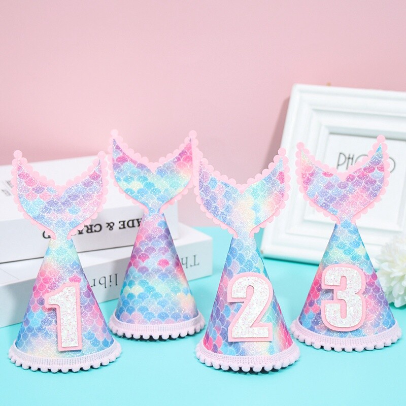 Boldog születésnapi parti koronás sapka száma 1 2 3 korona fejpántos sapka sellő 1. 2. 3. születésnapi parti Baby Shower születésnapi korona sapka