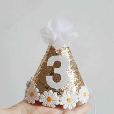 Zsákvászon baba születésnapi parti sapka Babazuhany első 1. Boldog születésnapot Kalapok 1 2 3 éves Kisfiú Lány vászon fejpánt sapka fotó kellékek