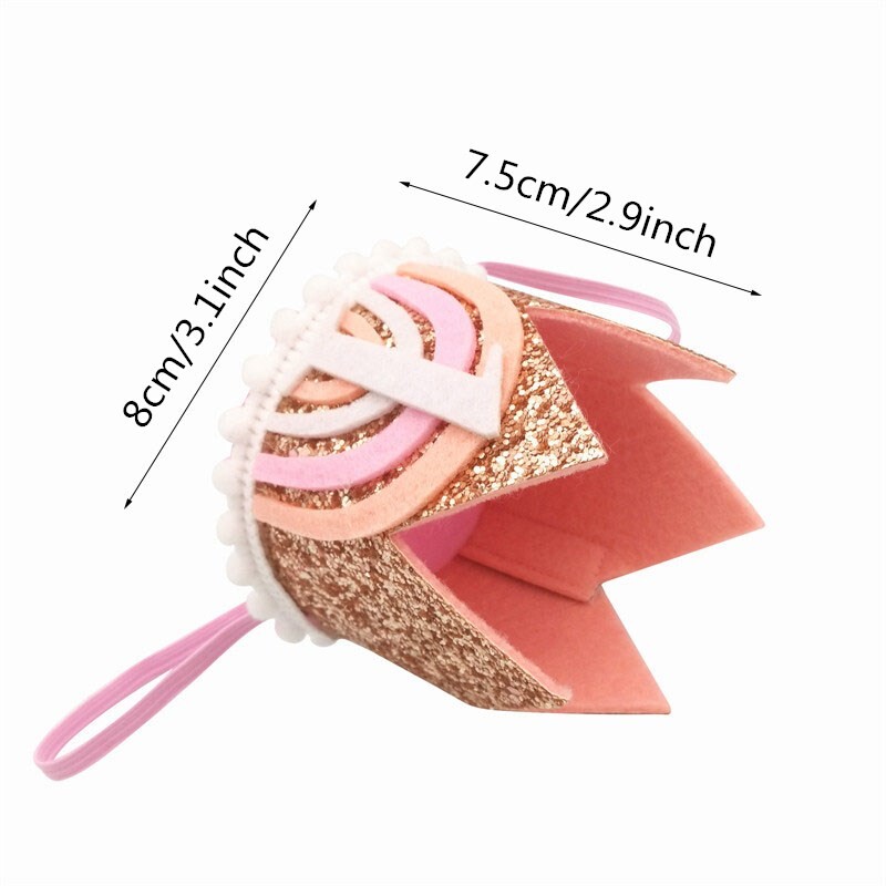 1 vnt. vaivorykštės numeris vienas 1 2 3 metų su gimtadieniu galvos apdangalas karūnos kepurė vaikams 1-ojo gimtadienio vakarėlio plaukų juostos dekoravimo reikmenys