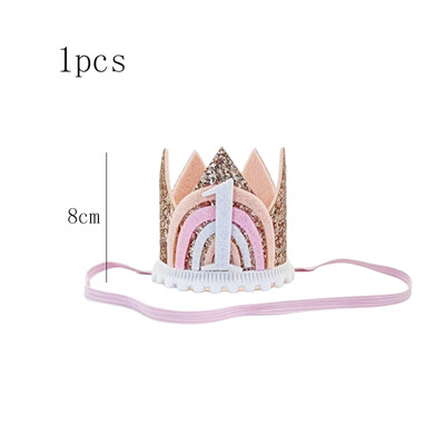1db Oroszlán mackó egyéves korona születésnapi kalapok gyerekek rajzfilm állat dzsungel Boldog születésnapot baba zuhany Wild One Party dekoráció