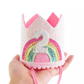 1-6 számból álló filc szivárványkorona fejpánt gyerekeknek 1. 2. 3. születésnapi sapka lány boldog születésnapi parti dekoráció baba zuhany kellékek