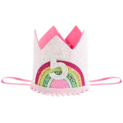 1-6 számból álló filc szivárványkorona fejpánt gyerekeknek 1. 2. 3. születésnapi sapka lány boldog születésnapi parti dekoráció baba zuhany kellékek