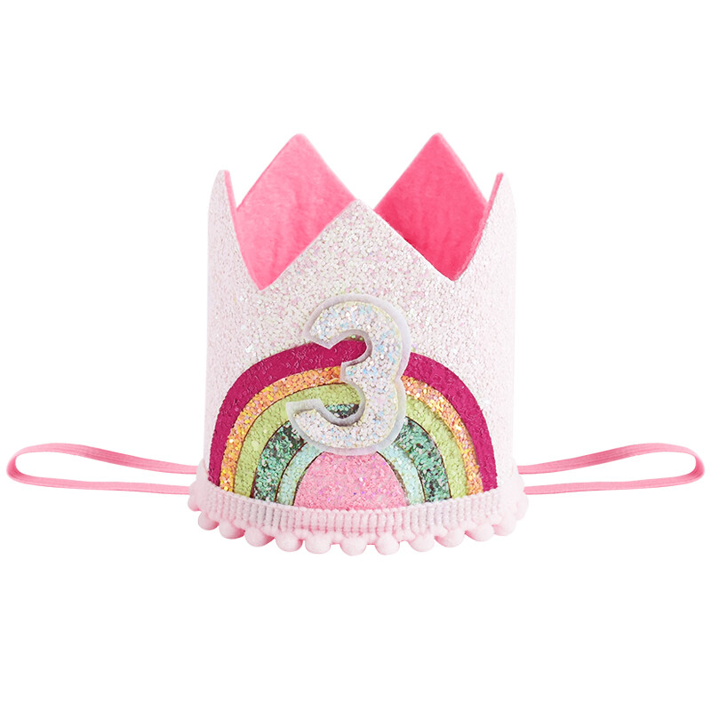 1-6 számból álló filc szivárványkorona fejpánt gyerekeknek 1. 2. 3. születésnapi sapka lány boldog születésnapi parti dekoráció baba zuhany kellékek