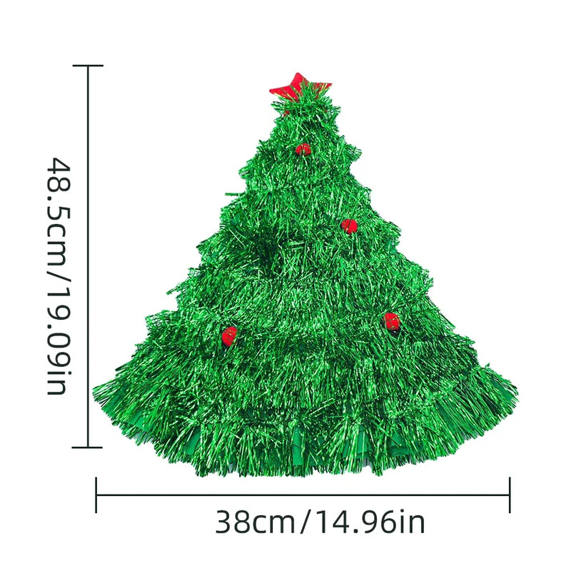 Karácsonyfa kalapok Szövet esőselyem sapka felnőtteknek gyerekeknek Vicces Mikulás sapka talmival Karácsonyi ünnepi parti jelmez újévi dekoráció