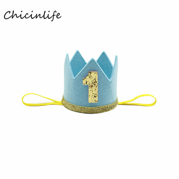 Chicinlife One 1 Boy Girl Headband Διακόσμηση για πάρτι γενεθλίων για παιδιά ενός έτους Καπέλο γενεθλίων Headband Baby Shower Party