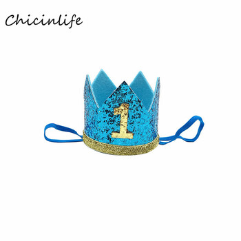 Chicinlife One 1 Boy Girl Headband Διακόσμηση για πάρτι γενεθλίων για παιδιά ενός έτους Καπέλο γενεθλίων Headband Baby Shower Party