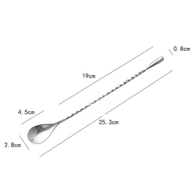 Nerūsējošā tērauda stieņa kokteiļi, savīti maisīšanas maisīšanas karotes dakšu uzgalis, DIY komplekts kratītājs, maisītājs, savīti maisīšanas karote virtuve