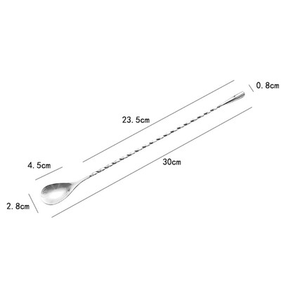 Nerūsējošā tērauda stieņa kokteiļi, savīti maisīšanas maisīšanas karotes dakšu uzgalis, DIY komplekts kratītājs, maisītājs, savīti maisīšanas karote virtuve