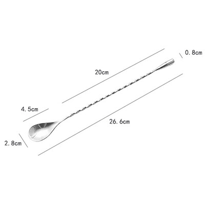 Nerūsējošā tērauda stieņa kokteiļi, savīti maisīšanas maisīšanas karotes dakšu uzgalis, DIY komplekts kratītājs, maisītājs, savīti maisīšanas karote virtuve