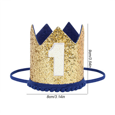 Boldog születésnapi parti koronás sapka 1. korona fejpántos sapka 1. gyerek fiú lány baba zuhany Születésnapi parti dekorációs kellékek