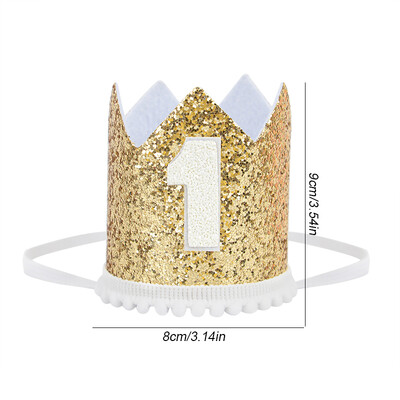 Boldog születésnapi parti koronás sapka 1. korona fejpántos sapka 1. gyerek fiú lány baba zuhany Születésnapi parti dekorációs kellékek
