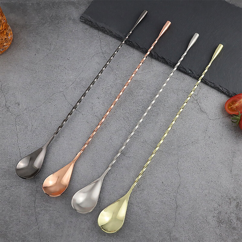 30 cm hosszú nyelű koktélkeverők csapos keverő rúd kanál rozsdamentes acél csapos készlet tartozékok whisky shaker konyha