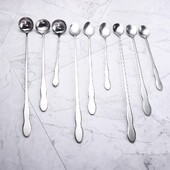 Tea kávéleves kanál étkezéshez Keverő hosszú nyelű teáskanál kanál koktél fagylalt mézes kanalak konyhai evőeszközök