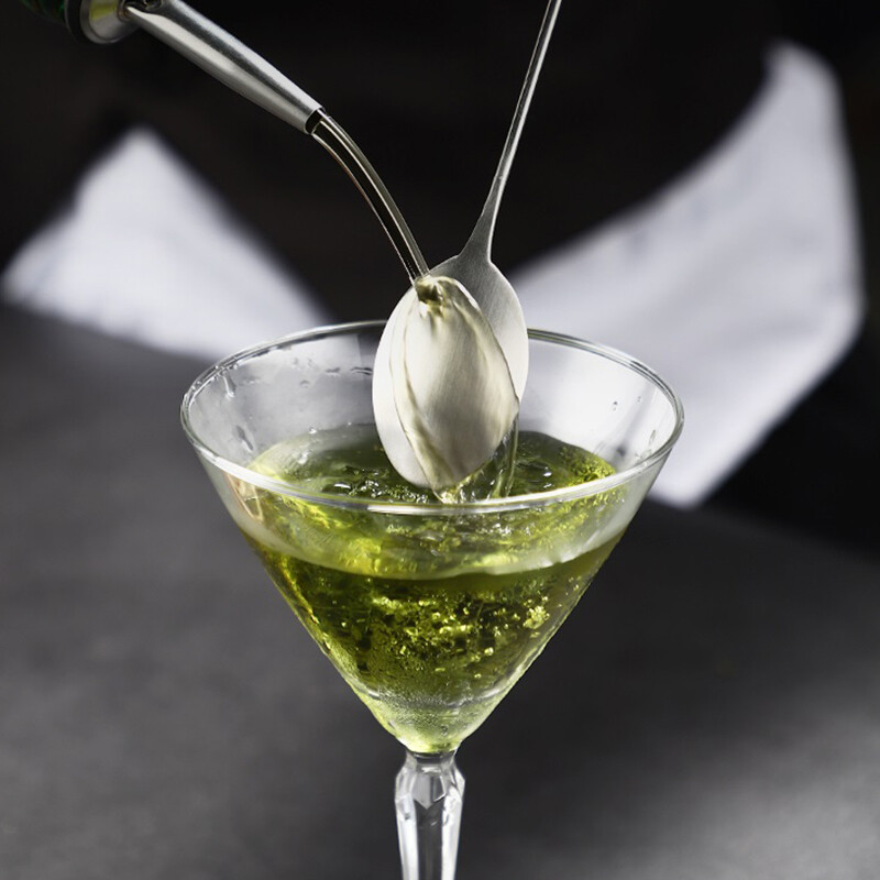 1db rozsdamentes acél visszahúzható kanál, hordozható keverőkanalak, rúd eszköz Bartender keverőkanál, kihúzható kanál kültéri evőeszköz