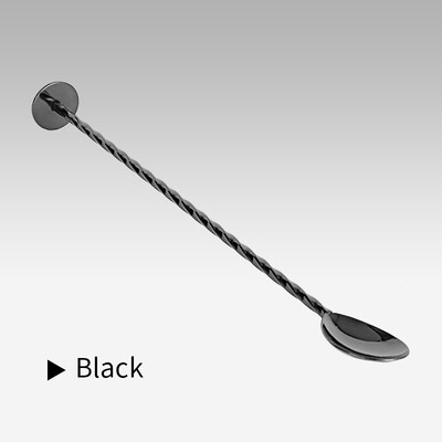 26 cm susuktas maišymo šaukštas, spiralės formos su stūmokliu, nerūdijantis plienas, patvarus dvigalvis strypas Prietaisai kokteilių šaukštas