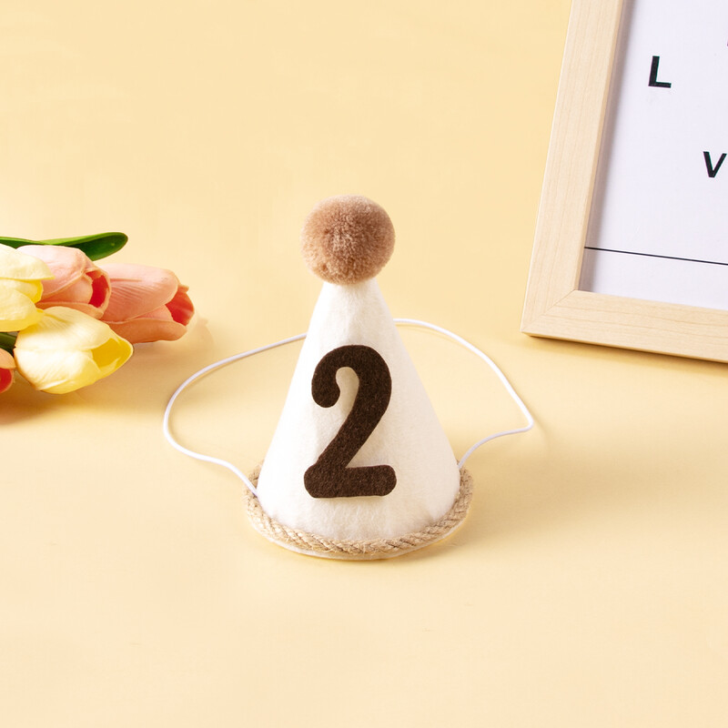 1 db Boho Születésnapi Kalap Születésnapi Party Ünnepi Kalap Gyerekek Első születésnapi Számsapka Fotófülke kellékek Fejfedők Születésnapi ajándék