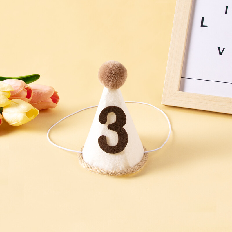 1 db Boho Születésnapi Kalap Születésnapi Party Ünnepi Kalap Gyerekek Első születésnapi Számsapka Fotófülke kellékek Fejfedők Születésnapi ajándék