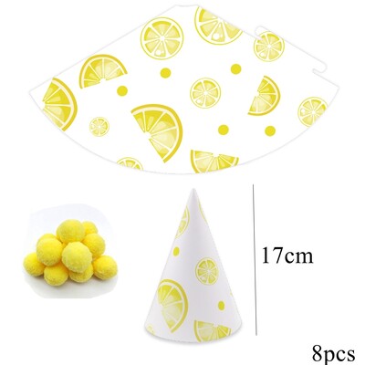 8db színes gyümölcssapka epres ananász papír sapka gyerekeknek nyári gyümölcsök témájú boldog születésnapi parti dekorációs kellék