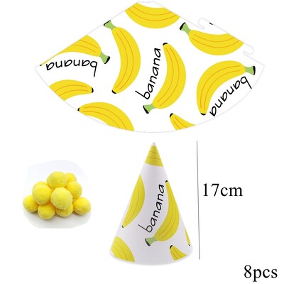 8db színes gyümölcssapka epres ananász papír sapka gyerekeknek nyári gyümölcsök témájú boldog születésnapi parti dekorációs kellék