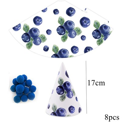 8db színes gyümölcssapka epres ananász papír sapka gyerekeknek nyári gyümölcsök témájú boldog születésnapi parti dekorációs kellék