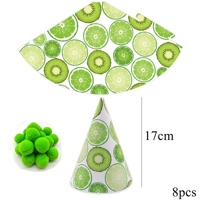 8db színes gyümölcssapka epres ananász papír sapka gyerekeknek nyári gyümölcsök témájú boldog születésnapi parti dekorációs kellék