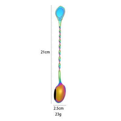 Kokteilių šaukštas nerūdijančio plieno viskio vyno kūrybingas ilgos spiralinės rankenos maišymo šaukštas purtyklų maišyklės maišytuvo priedai