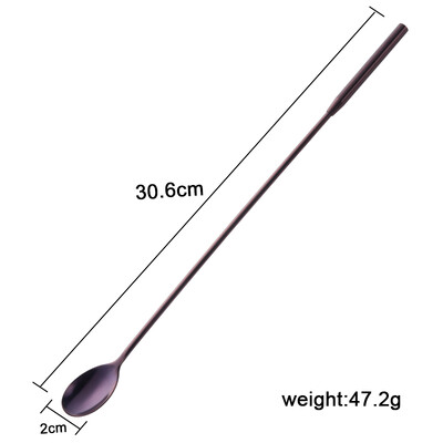 7 spalvų kokteilių japoniško baro šaukštas, ilgas 304 nerūdijančio plieno spiralinis raštas 12 colių baro kokteilių plaktuvas vyno šaukšto juostos įrankis