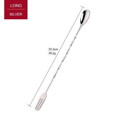 Nerūdijančio plieno strypo maišymo šaukštas kokteilių spiralinio rašto maišymo šaukštas su maišytuvu barmeno metalo aukso strypo šaukšto priedai