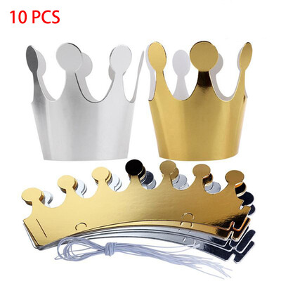 Papír Születésnapi Koronás Kalap Felnőtteknek és Gyermekeknek, Parti dekoráció Esküvőre, Babazuhany, Boldog születésnapot, Háztartási kellékek, 8db