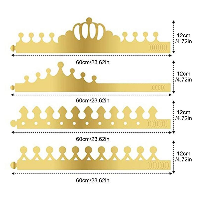 Arany Fólia Korona 20 DB Állítható Arany Party Korona Papír Király Kalapok Arany Fólia Papír Party Korona Kalap 4 Stílusok Születésnapra